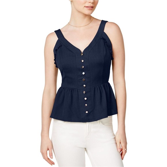 Maison Jules Womens Sweetheart-Neck Peplum Sleeveless Blouse Top Large NWT $59‎ - Picture 1 of 1